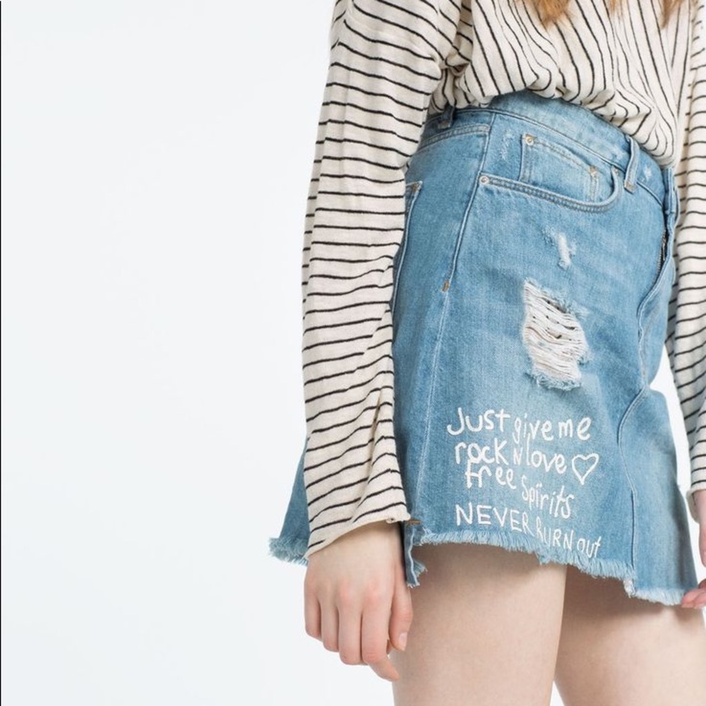 Zara “I AM DENIM” Collection Mini Skirt